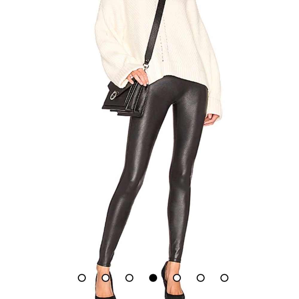 SPANX Faux Leather Leggings in Black M